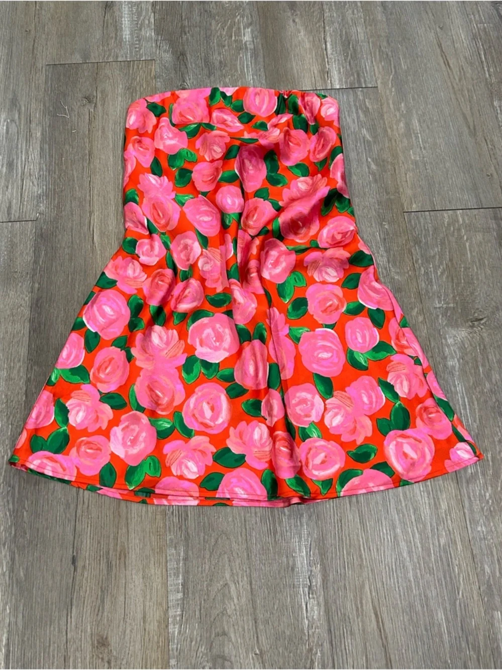 Show Me Your MuMu Taylor Tube Hot Pink Floral Strapless Mini Dress Sz m - Picture 3 of 10